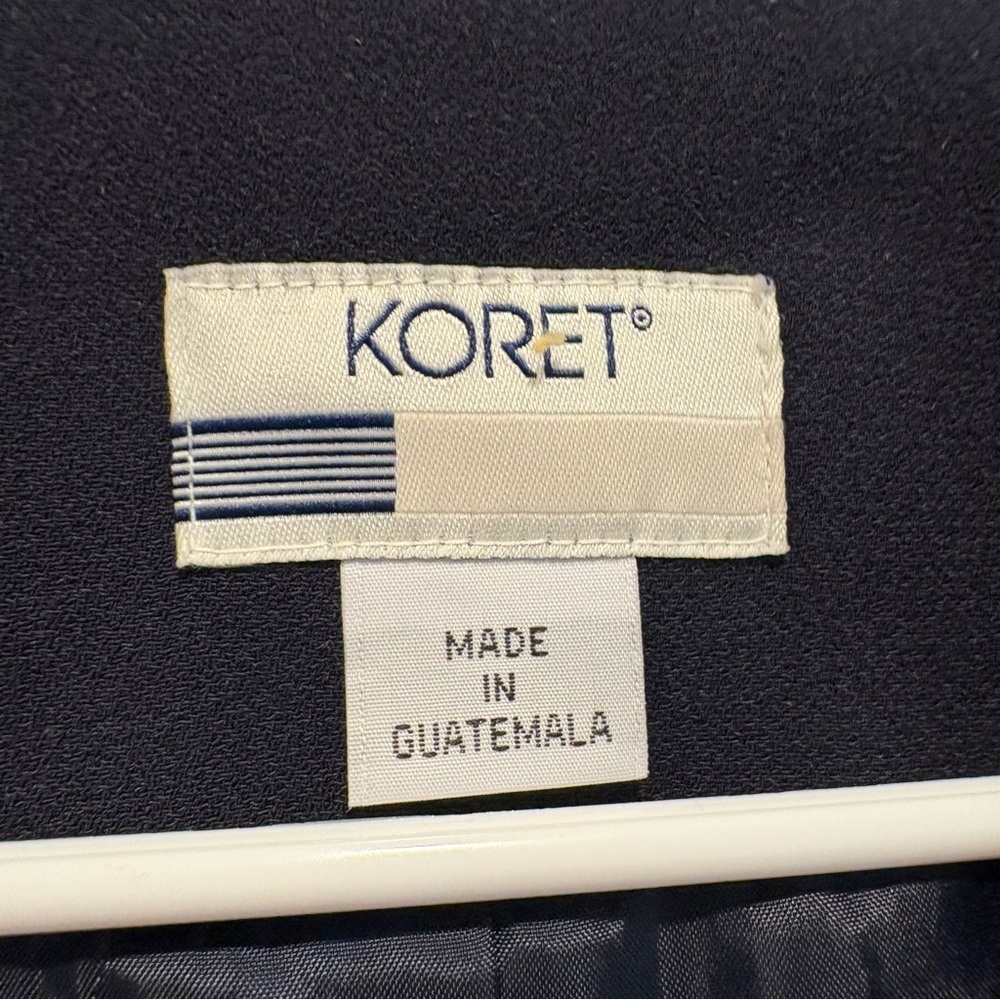 Vintage Navy Blue Koret Long Sleeve Blazer - Size 12 - Picture 2 of 6